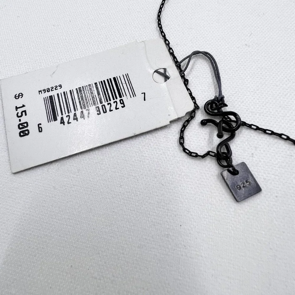 NWT - Nine West - Blue Glass Square Pendant 16” Black 925 Chain w/ Hook Closure - Picture 7 of 8